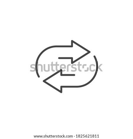 double reverse arrow, replace icon, exchange linear sign on white background - editable vector illustration eps10