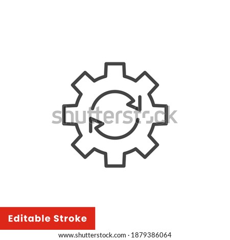 Update system icon vector. thin line web symbol on white background - editable stroke vector illustration eps10