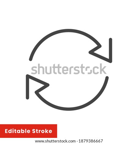 Exchange trade icon, return or swap, swap cycle, thin line web symbol on white background - editable stroke vector illustration eps10