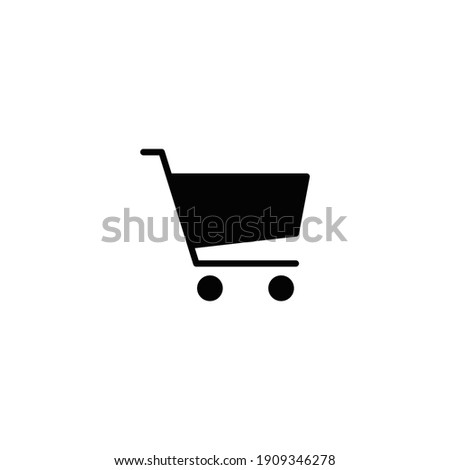 Shopping cart icon. Simple solid style for web template and app. Shop, basket, bag, store, online, purchase, buy, retail, vector illustration design on white background. EPS 10