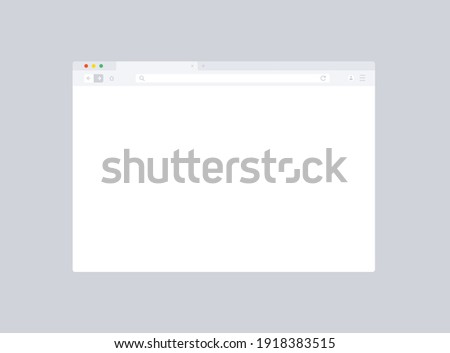 Browser mockup for website. Empty browser window in flat style. Vector illustration isolated on dark background. Webpage user interface, desktop internet page concept. EPS 10