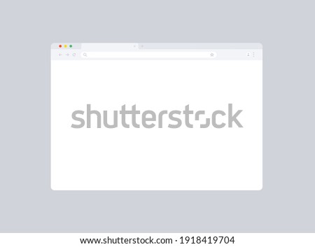Browser mockup for website. Empty browser window in flat style. Vector illustration isolated on dark background. Webpage user interface, desktop internet page concept. EPS 10
