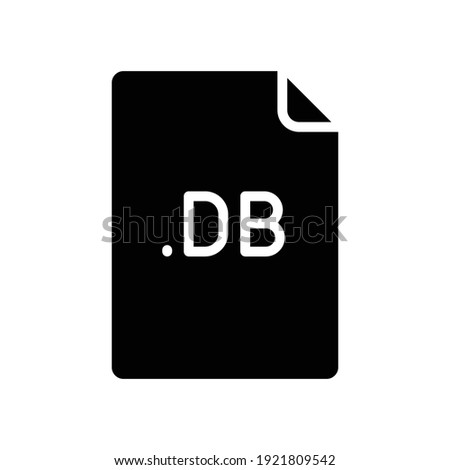 DB file format glyph icon. Linear style sign for mobile concept and web design. Simple solid symbol. Vector illustration isolated on white background. EPS 10.