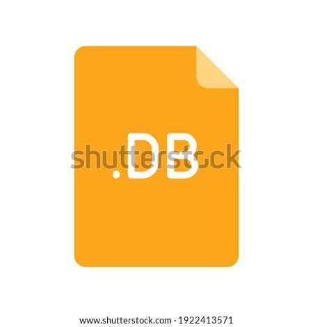 DB file format flat icon. Linear style sign for mobile concept and web design. Simple color symbol. Vector illustration isolated on white background. EPS 10.