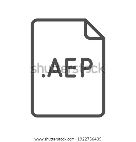 AEP file format line icon. Linear style sign for mobile concept and web design. Simple outline symbol. Vector illustration isolated on white background. EPS 10.