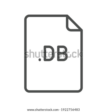 DB file format line icon. Linear style sign for mobile concept and web design. Simple outline symbol. Vector illustration isolated on white background. EPS 10.