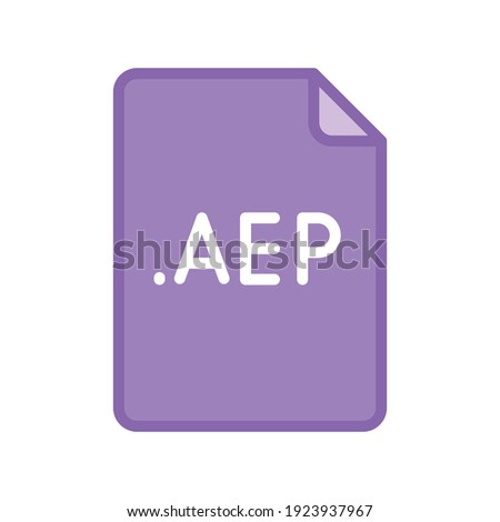 AEP file format filled outline icon. Linear style sign for mobile concept and web design. Simple color symbol. Vector illustration isolated on white background. EPS 10.