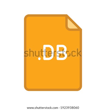 DB file format filled outline icon. Linear style sign for mobile concept and web design. Simple color symbol. Vector illustration isolated on white background. EPS 10.