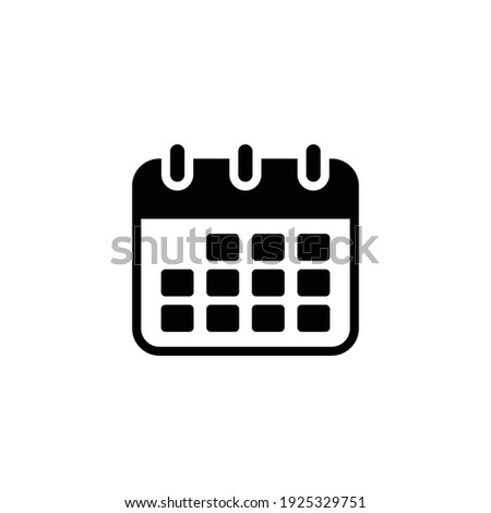 Calendar vector icon. Simple sign solid style. Schedule, date, day, plan, symbol concept. Vector illustration isolated on white background. EPS 10.