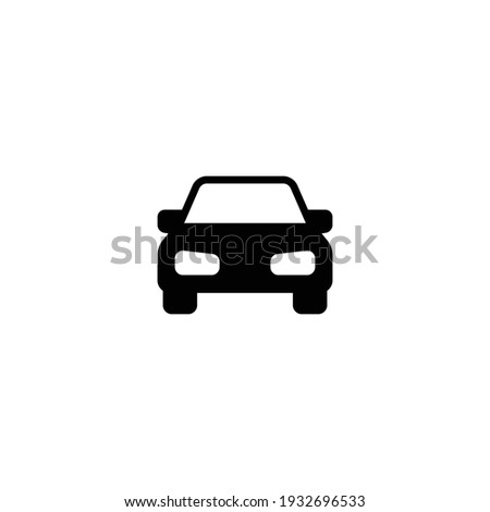 Car front glyph icon. Simple solid style sign symbol. Auto, view, sport, race, transport concept. Vector illustration isolated on white background. EPS 10.