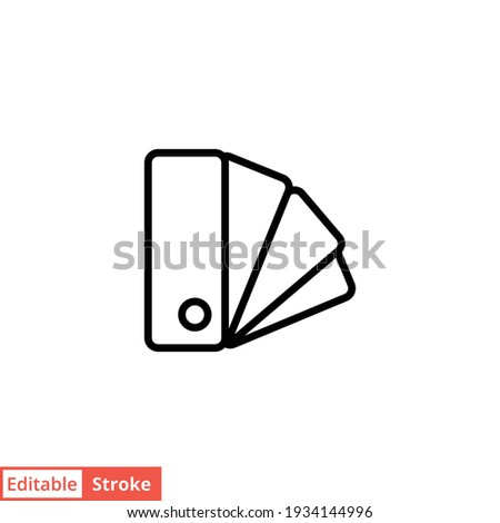 Color palette line icon. Simple outline style for web, mobile, ui design. Book, multicolor, art, designer, drawing, concept. Vector illustration isolated on white background. Editable stroke EPS 10.
