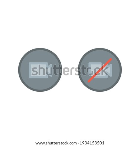 Video camera icon. Simple filled outline style for Video Conference, Webinar and Video chat. Vector illustration isolated on white background. EPS 10