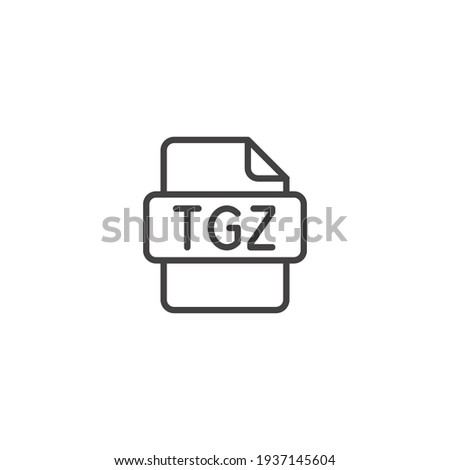TGZ file format line icon. Simple outline style. Archive, attachment, data, extension, filetype, gzip concept. Vector illustration isolated on white background. EPS 10. 