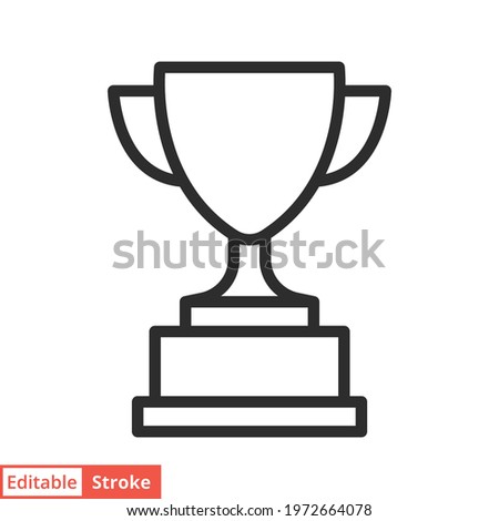 Trophy line icon. Simple outline style for app and web design element. Winner, award, cup, champ, contest, prize, won concept. Vector illustration isolated on white background. Editable stroke EPS 10.