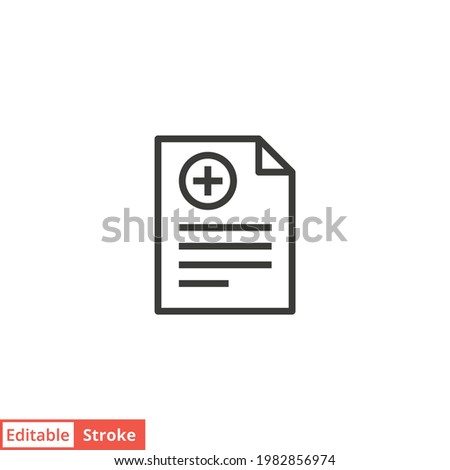 Sick leave line icon. Simple outline style. Work, aid, day, employee, job, off, hospital report information concept. Vector illustration isolated on white background. Thin line. Editable stroke EPS 10