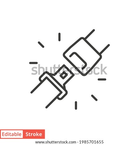 Seat belt line icon. Simple outline style. Seatbelt, safety, car, fasten, buckle, linear, logo, plane, precaution concept. Vector illustration isolated on white background. Editable stroke EPS 10.
