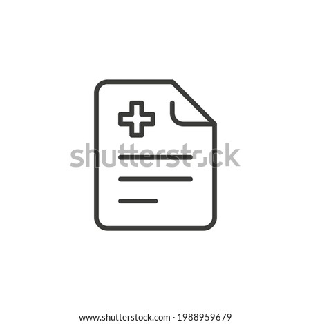 Sick leave line icon. Simple outline style. Work, aid, day, employee, job, off, hospital report information concept. Vector illustration isolated on white background. Thin stroke EPS 10