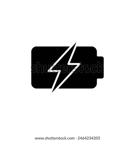 Battery charging icon. Simple solid style. Phone battery, mobile, charger, electric, power, lightning, technology, energy concept. Silhouette, glyph symbol. Vector illustration isolated.