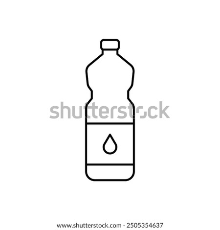 Kitchen oil bottle icon. Simple outline style. Cooking oil bottle plastic, cook, sunflower, vinegar, corn, fat, kitchen, food concept. Thin line symbol. Vector illustration isolated.