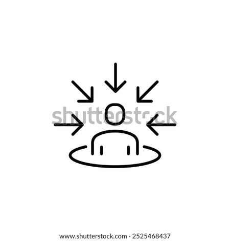 Customer centricity icon. Simple outline style. Centric consumer, client first approach, person, central, people, human focus concept. Thin line symbol. Vector illustration isolated.