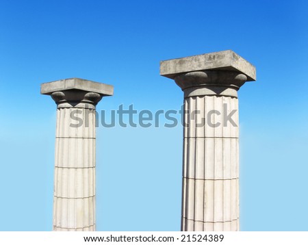 Pair of columns of concrete. Location: Spanish Park, Rosario city, Argentina