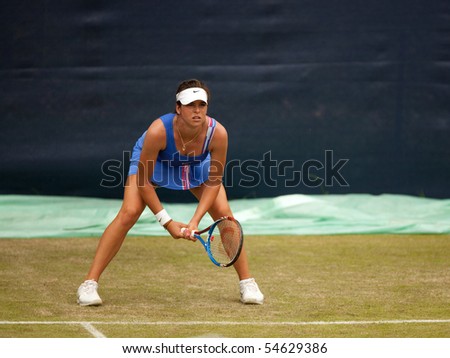 BIRMINGHAM - JUNE 6: A Tomljanovic (Croatia)  in the Aegon Classic women\'s tennis tournament on June 6, 2010 in Edgbaston, Birmingham, England.
