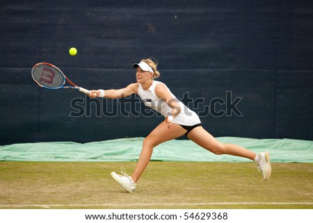 BIRMINGHAM - JUNE 6: A Riske (USA) in the Aegon Classic women's tennis tournament on June 6, 2010 in Edgbaston, Birmingham, England.