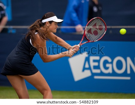 BIRMINGHAM - JUNE 9: Aleksandra Wozniak  (Canada)  in the Aegon Classic women\'s tennis tournament on June 9, 2010 in Edgbaston, Birmingham, England.