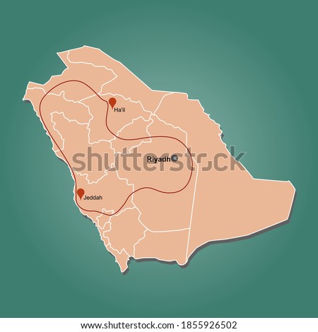 Illustration of the Dakar 2021 route - Saudi-Arabia