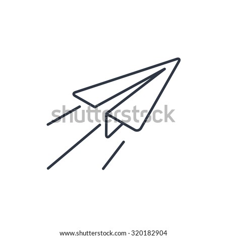 Paper Plane sign. Airplane symbol. Travel outline icon. 