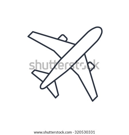 Airplane vector outline icon 