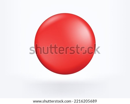 Red button isolated on a white background. 3D red pin,red badge,red botton, botton link, digital marketing web.
