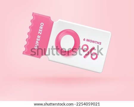 Happy valentine's day promotion sales and Discount coupon online purchases. Tag label, banner with Percentage isolated. 3d rendering.