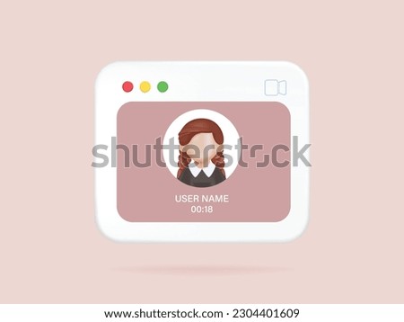 Online Meeting, Virtual Conference Video call, Briefing, Teamwork Concept with 3d shapes, chat box, cog, infographic on isolated background. 3d Vector Illustration