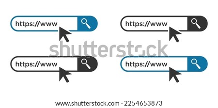 Address and navigation vector bar icon illustration set