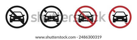 No parking vector signs set. Don't park here vector icons