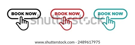 Book now vector icons set