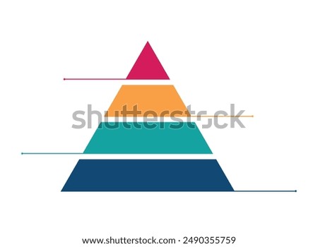 Blank 4 tier pyramid chart vector concept