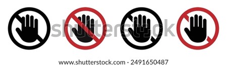 Don't touch vector icons set