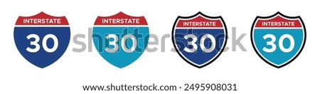 Interstate 30 highway vector signs