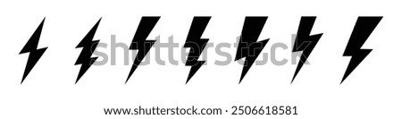 Lightening bolt vector icons se