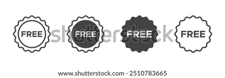 Free label illustrations set. Free vector stickers set