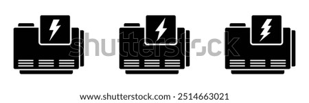 Electric home generator vector icons