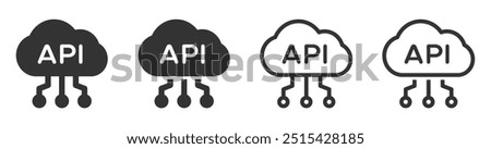 API vector icons set. software integration illustration signs. Cloud API icon collection