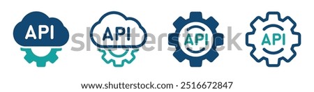 Cloud API icon set. Application Programming Interface vector designs. Api icon