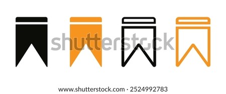 Bookmarks vector icons set. Bookmark icon