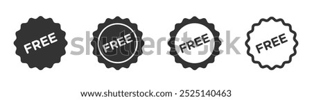 Free vector label illustration set. Free sticker set. Free vector icon. free icon