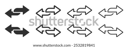 Transfer vector icons. Exchange arrow icons set. Swap icon. Exchange icon. Double arrow icon