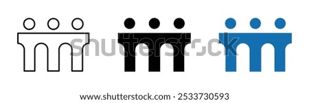 Family bridge vector icons. Human unity vector icons set