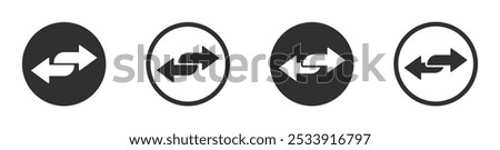 Arrows data transfer icon Exchange arrow icons set. Swap icon with two arrows vector signs